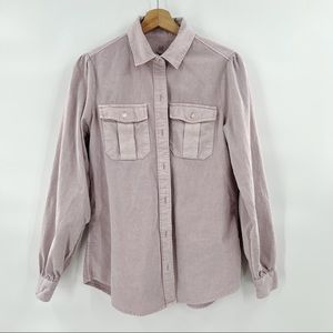 Gap Corduroy lavender button down shirt size M